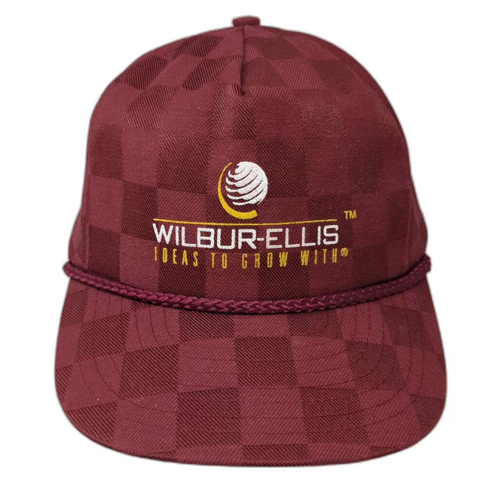 Nissin Wilbur-Ellis Trucker Red Hat One Size Rope Strapback Checkerboard Logo